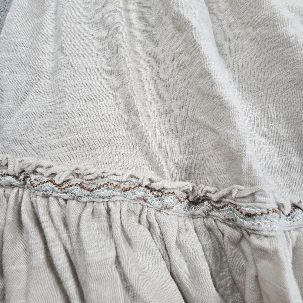 Free People Women's Much Love Top Boho Long‎ Sleeve Embroider Design Sz Medium